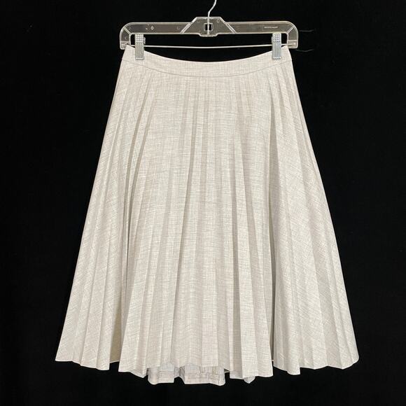 Vintage Y2K Trina Turk Skirt Pleated Gray Midi Preppy Light Academia 2 - Picture 1 of 4